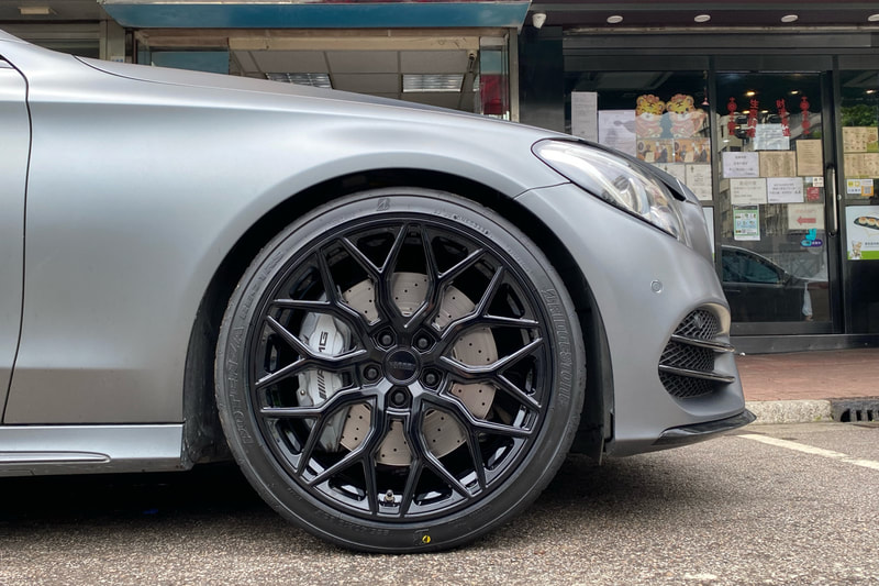 Mercedes Benz W205 C20 C43 AMG and Vossen HF2 Wheels and tyre shop hk and Bridgestone RE71RS and 呔鈴