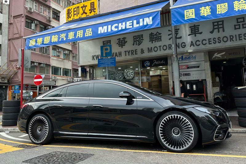 Mercedes Benz V297 EQS and AMG wheels and tyre shop hk and Michelin PS4S tyre hk
