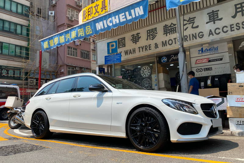 Mercedes Benz W205 S20 C43 AMG and Vossen HF7 Wheels and tyre shop hk and Michelin PS4S tyre and 呔鈴