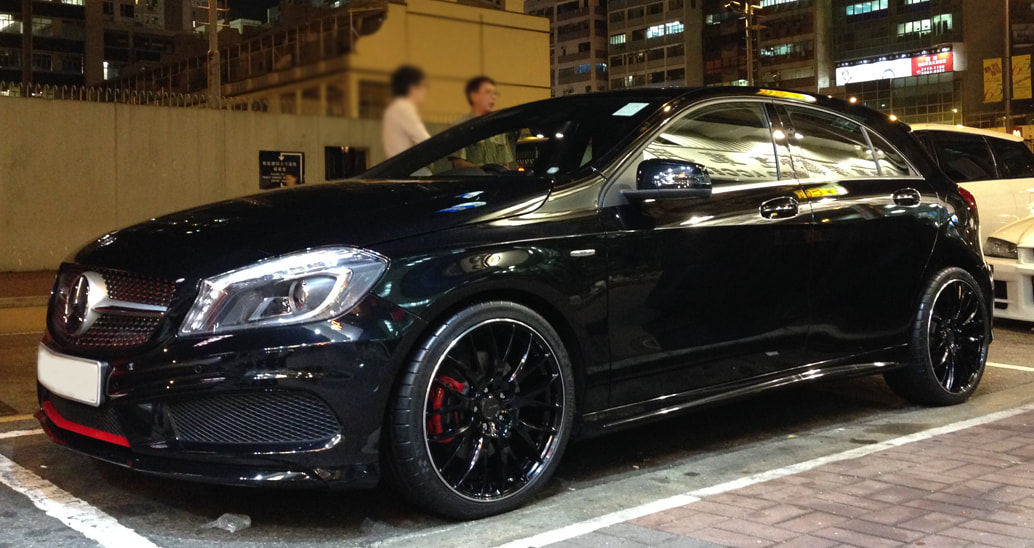 Mercedes Benz W176 A250 and RAYS Homura 2x9 Wheels and 呔鈴