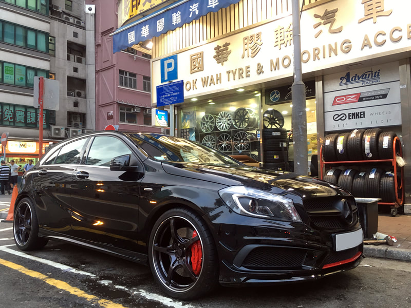 Mercedes Benz W176 A250 and RAYS Volk Racing G50 Wheels and 呔鈴
