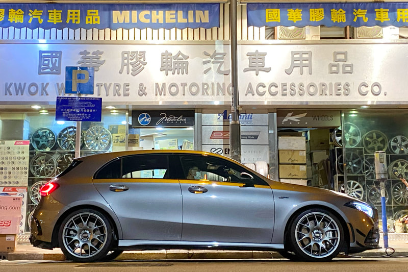 Mercedes Benz W177 AMG A35 A250 and BBS CHR Wheels and michelin ps4s tyre and tyre shop hk and 呔鈴 and 輪胎店
