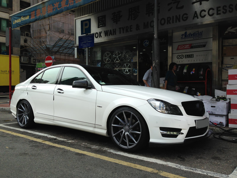 mercededs benz w204 c class and vossen cvt wheels and wheels hk and tyre shop hk