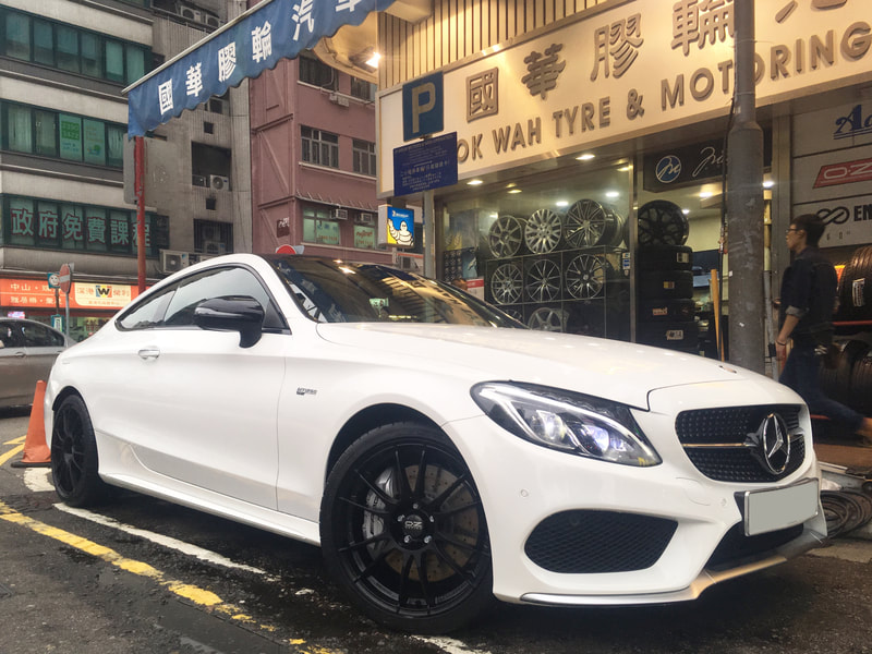 Mercedes Benz W205 AMG C43 Coupe and OZ Racing Ultraleggera wheels and wheels hk and tyre shop