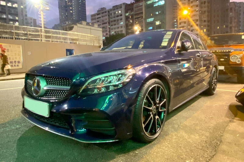 Mercedes Benz W205 C Class and AMG 5 Twin Spoke Wheels and a20540122007x23 and a20540123007x23 and tyre shop hk and pirelli tyres and 輪胎店