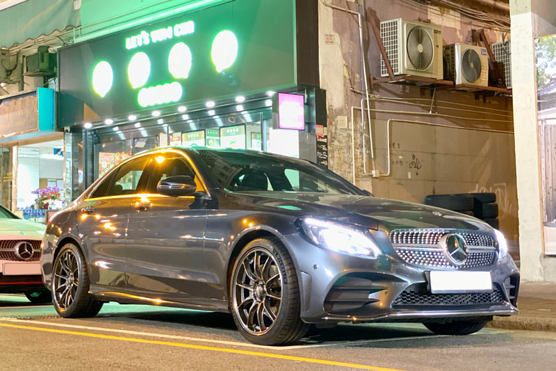 Mercedes Benz W205 C Class and OZ Racing Hyper GT HLT Wheels and michelin ps4s tyre and 呔鈴 and 車軨 and tyre shop hk