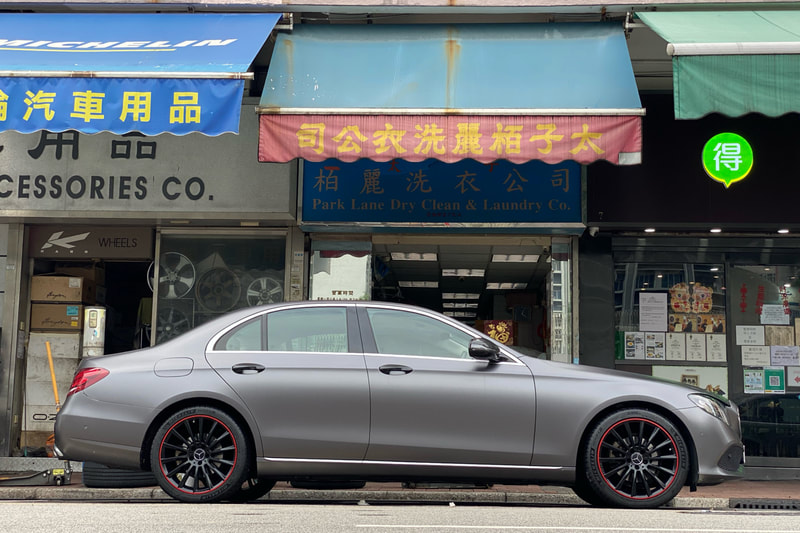 Mercedes Benz W213 E200 and AMG Multispoke Wheels and wheels hk and 呔鈴 and tyre shop hk and 輪胎店