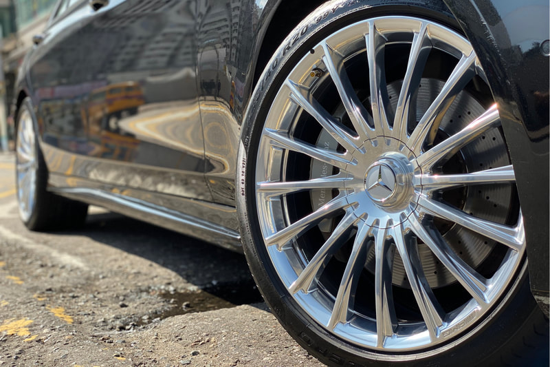 Mercedes Benz W222 S Class and AMG Multispoke Forged Wheels and Pirelli PZero tyres and wheels hk and 呔鈴