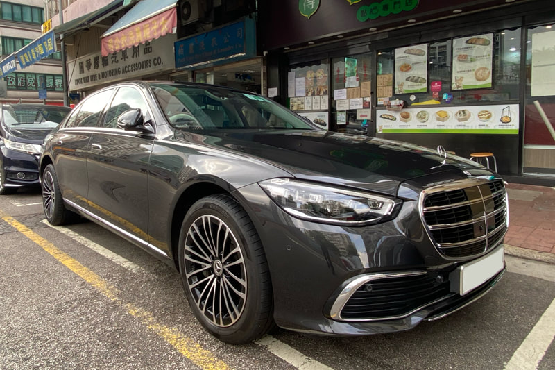 Mercedes Benz W223 S Class and Mercedes 10 Spoke Wheels and A22340133007X23 and A22340134007X23 and Hankook S1 Evo 3 tyres and wheels hk and 呔鈴 and 輪胎店