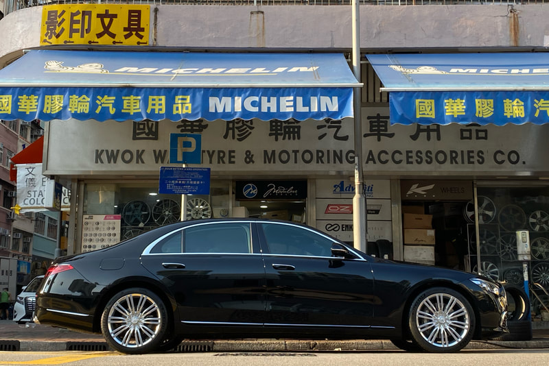 Mercedes Benz W223 S Class and Mercedes Benz 10 Double Spoke wheels and A22340140007x15 and a22340141007x15 and felgen hk and 原廠鈴
