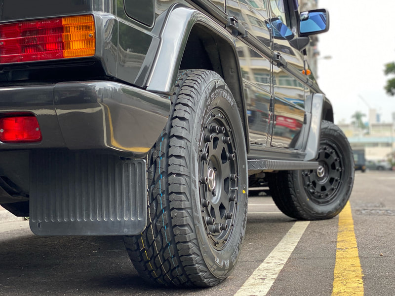 Mercedes Benz W460 G Class G300 and forged wheels custom and wheels hk and tyre shop hk and Bridgestone Dueler 697 tyres