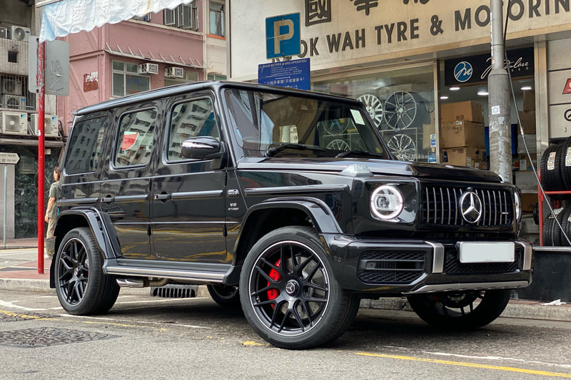 Mercedes Benz W464 G63 and AMG Cross Spoke Forged Wheels Matt Black and wheels hk and 呔鈴