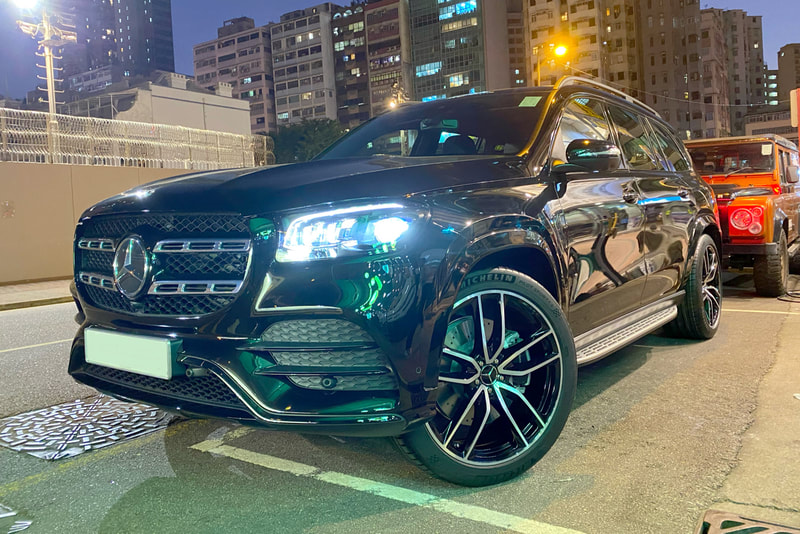 Mercedes Benz X167 GLS SUV and AMG 5 Double Spoke Wheels and Tyre shop hk and Michelin Pilot Sport 4S PS4S tyre and 輪胎店