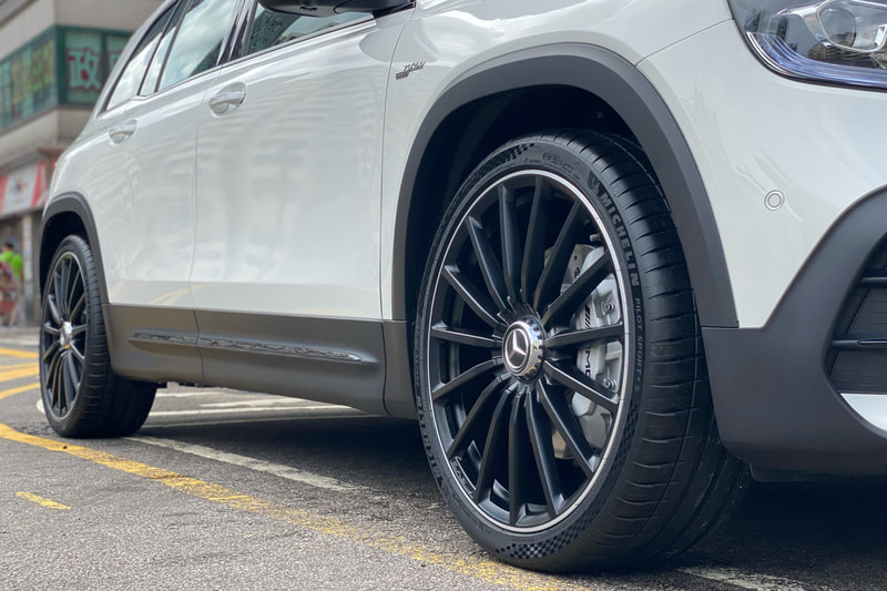 Mercedes Benz X247 GLB and AMG Multispoke Wheels and tyre shop hk and michelin ps4s tyre and 呔鈴 and benz 原廠鈴