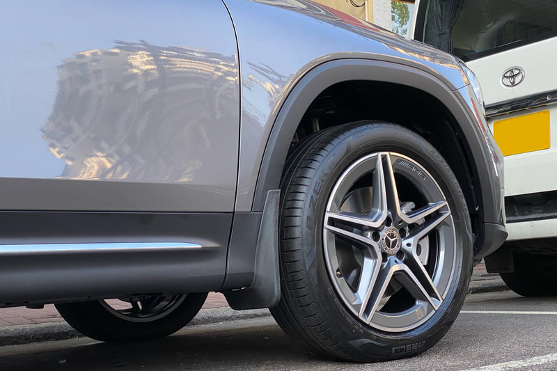 Mercedes Benz X247 GLB and AMG 5 twin spoke Wheels and tyre shop hk and pirelli pzero pz4 tyre and 呔鈴 and benz 原廠鈴