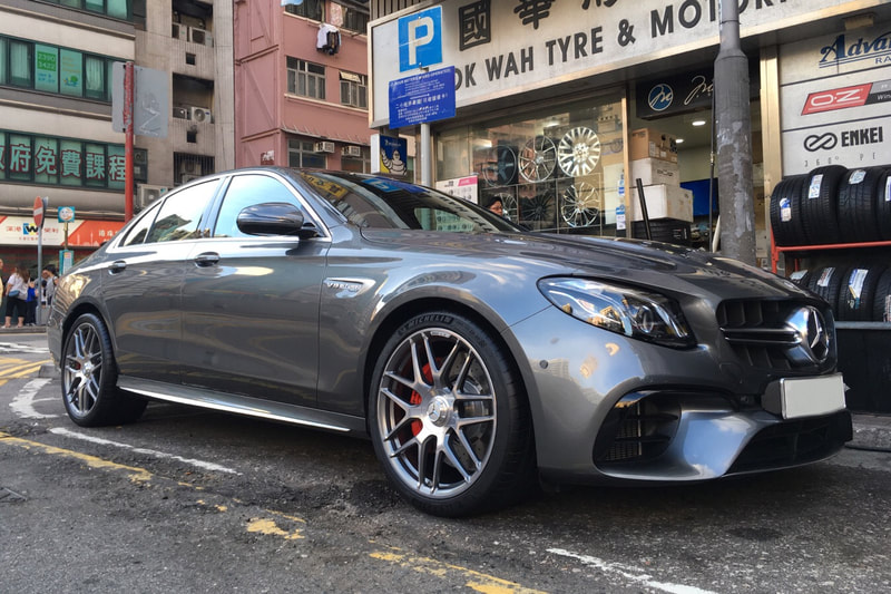 Mercedes Benz W213 E 63S with 20" AMG Cross Spoke Forged Wheels Himilaya Grey