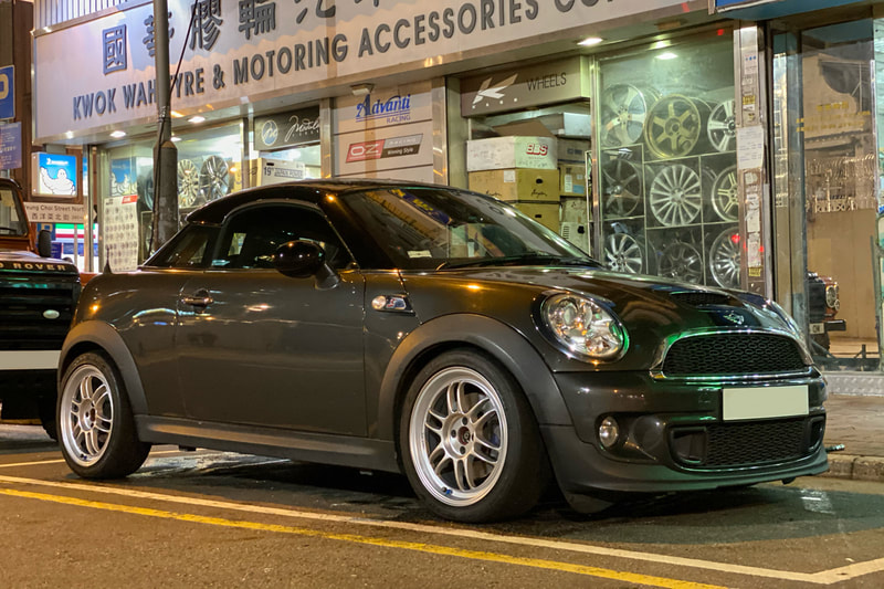 Mini R58 and Enkei Rpf1 wheels and tyre shop and bridgestone RE71R tyre and 呔鈴