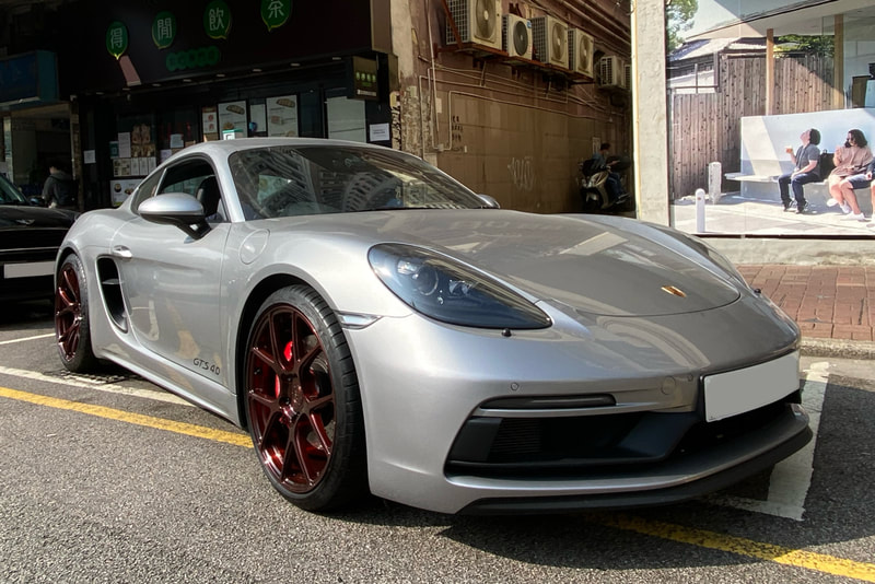 Porsche 718 Cayman and BC Forged RZ05 wheels and tyre shop hk and Michelin pilot Sport 4S tyre and 輪胎店