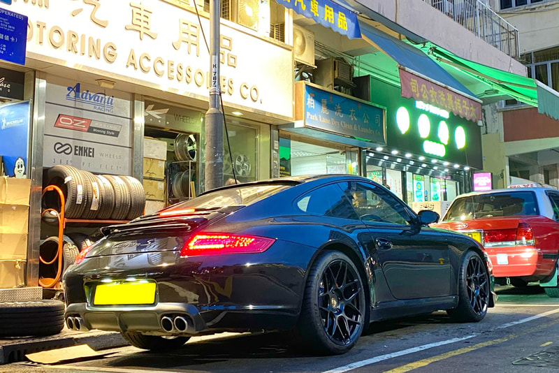 Porsche 911 997 Carrera and HRE FF01 Wheels and tyre shop hk and Michelin PS4S tyres and 輪呔店