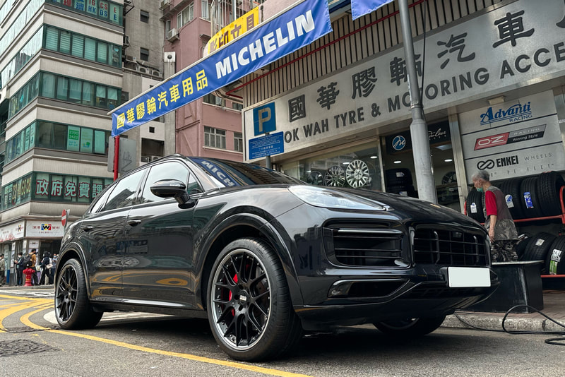 Porsche Cayenne and BBS CH-R II  Wheels and CHR2 wheels and tyre shop hk and porsche wheels hk and 換軚 and 換軨
