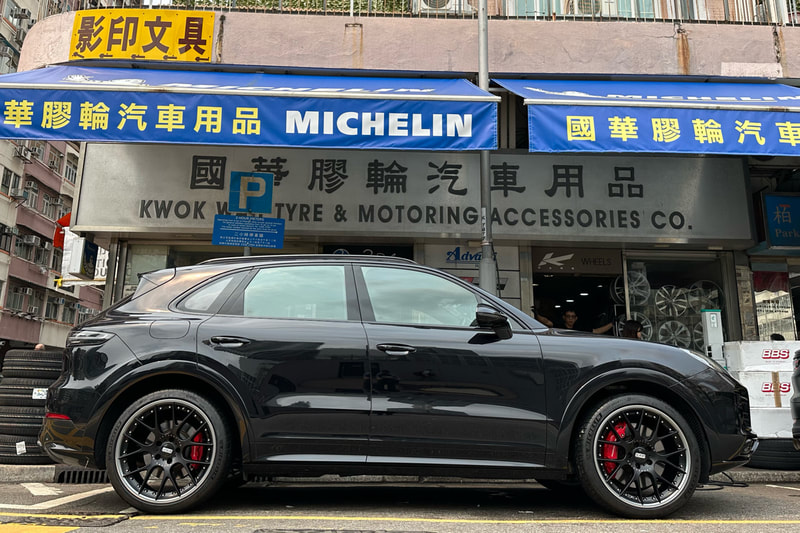 Porsche Cayenne and BBS CH-R II  Wheels and CHR2 wheels and tyre shop hk and porsche wheels hk and 換軚 and 換軨