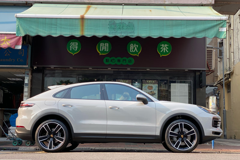 Porsche Cayenne Coupe and Porsche cayenne sport classic design wheels and tyre shop hk and genuine porsche wheels and pirelli pzero tyres and 車軨 and 呔鈴