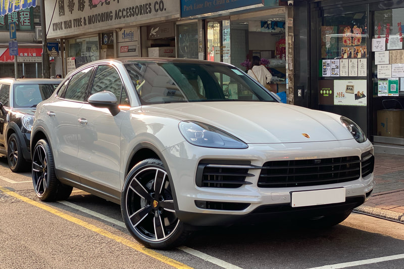 Porsche Cayenne Coupe and Porsche cayenne sport classic design wheels and tyre shop hk and genuine porsche wheels and pirelli pzero tyres and 車軨 and 呔鈴