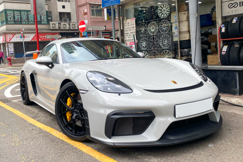 Porsche 718 GT4 and BBS FIR wheels and bbs re1703 and bbs re1704 wheels and tyre shop hk and michelin ps cup 2 tyres and 輪胎店