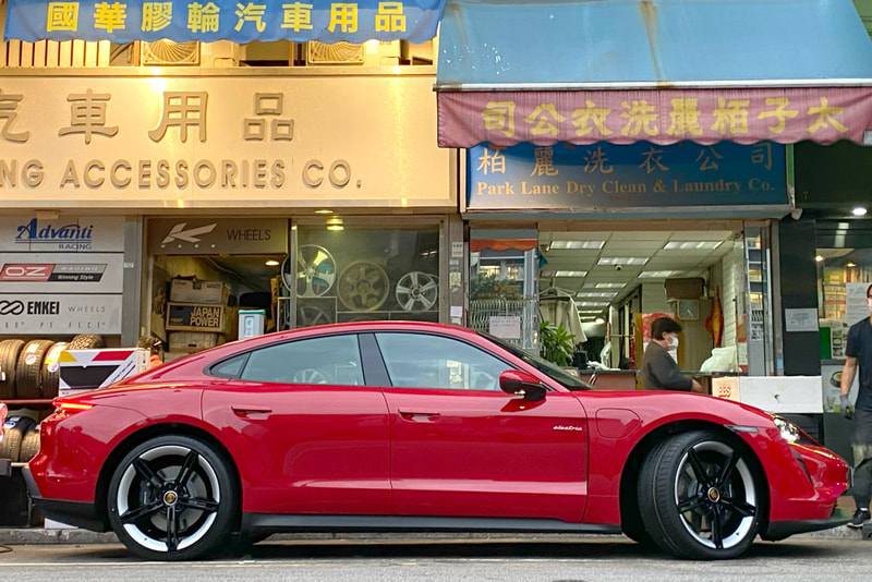 Porsche Taycan and Porsche Mission E Design wheels and tyre shop hk and Goodyear tyres and 呔鈴 and oem wheel hk