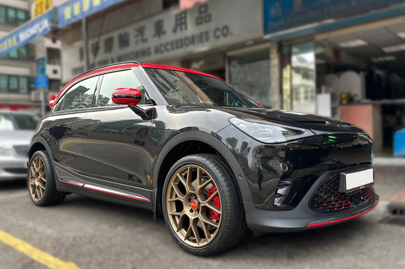 Smart #1 and Hashtag one and BBS XR Wheels and bronze wheels and bridgestone potenza sport tyre and tyre shop hk