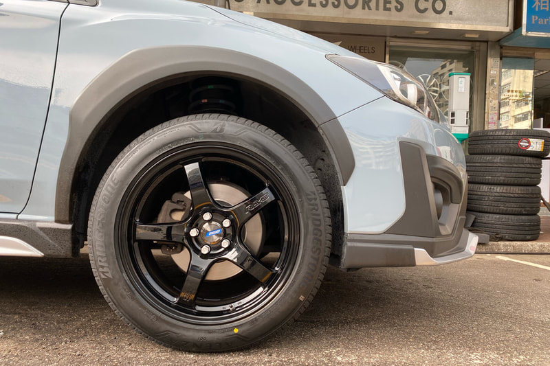 Subaru XV and RAYS 57CR wheels and Bridgestone ALenza 001 and tyre shop hk and 呔鈴 and 輪胎店