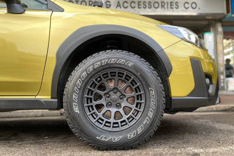 Subaru XV and Black Rhino Boxer Wheels and bridgestone Dueler 697 tyre and tyre shop and 輪胎店
