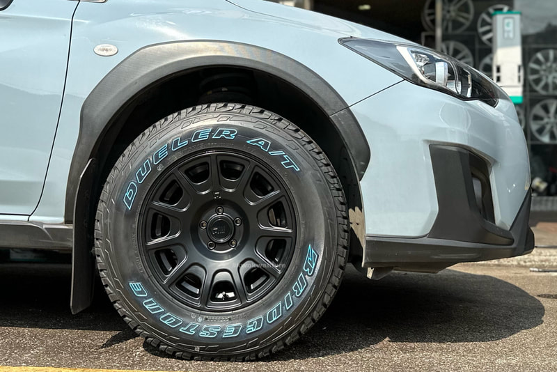 Subaru XV and Motegi Racing MR139 Wheels and tyre shop hk and bridgestone dueler 697 tyre and 呔鈴 and 車軨