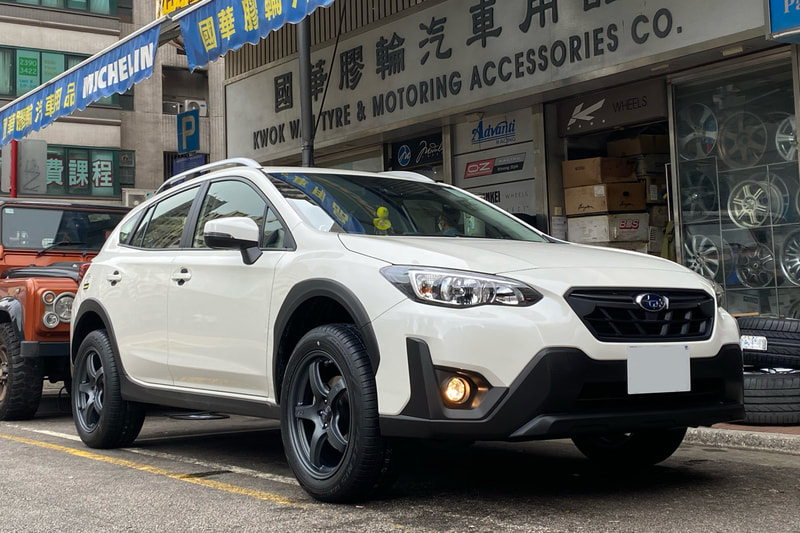 Subaru XV Crosstrek and rays 57cr wheels and tyre shop and falken fk510 tyre and 輪胎店