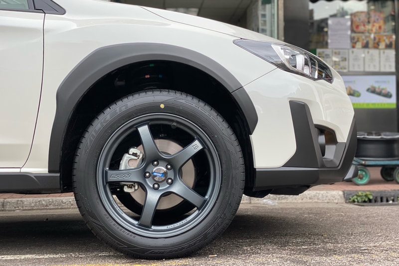Subaru XV and RAYS 57CR wheels and Falken Azenis FK510 tyre and tyre shop hk and 呔鈴 and 輪胎店