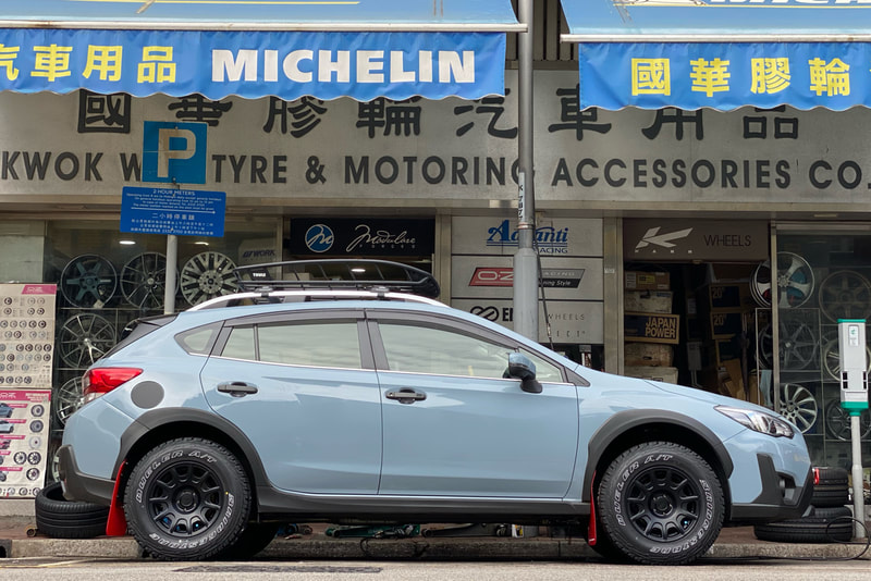 Subaru XV and Motegi Racing MR139 Wheels and tyre shop hk and bridgestone dueler 697 tyre and 呔鈴 and 車軨