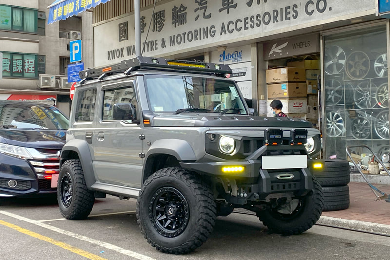 Suzuki Jimny JB74 and Fuel D694 Covert wheels and tyre shop hk and BF goodrich KM3 tyres and 輪胎店