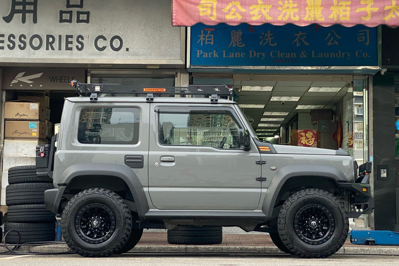 Suzuki Jimny JB74 and Fuel D694 Covert wheels and tyre shop hk and BF goodrich KM3 tyres and 輪胎店