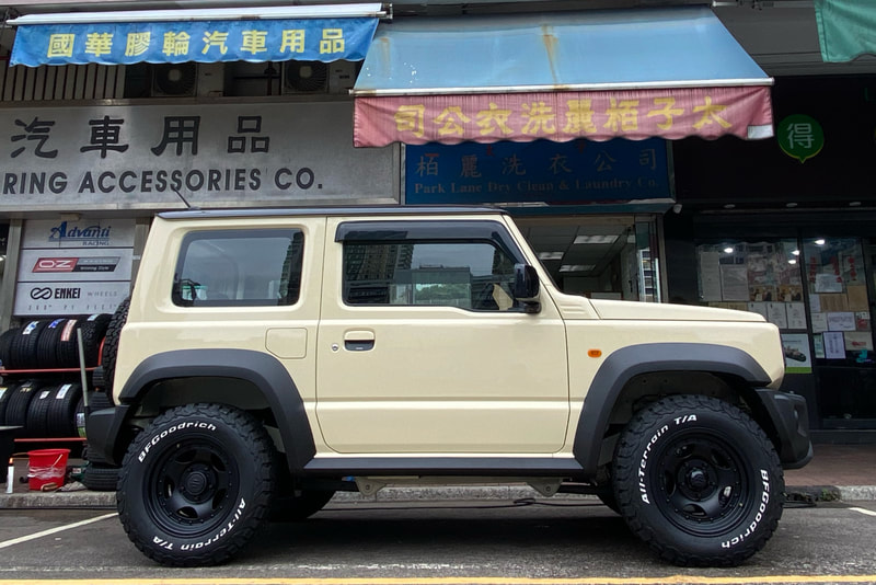 Suzuki Jimny JB74 and American Racing wheels AR23 and BF Goodrich ko2 tyre and tyre shop hk and wheel shop hk and 呔鈴 and ジムニー