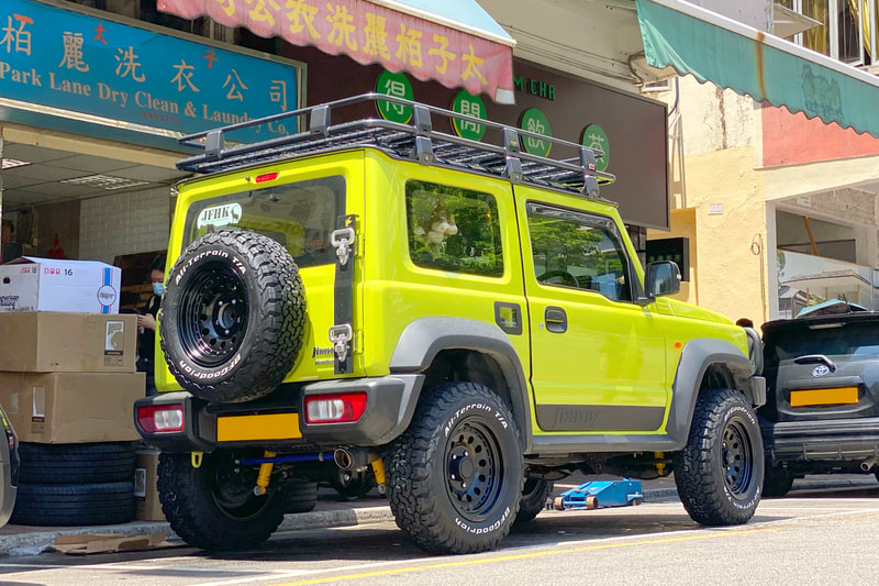 Suzuki Jimny JB74 and American Racing Outlaw 2 Wheels and tyre shop hk and BF Goodrich tyres and 呔鈴 and 菠蘿釘