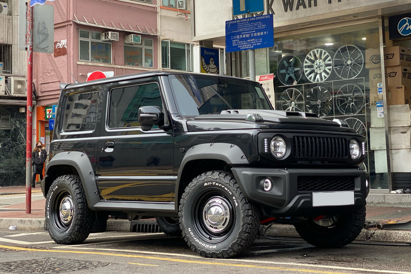 Suzuki Jimny JB74 and Crimson Dean CC3 Wheels and tyre shop hk and BF Goodrich tyres and 呔鈴 and 菠蘿釘 and ジムニー