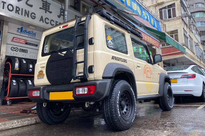 Suzuki Jimny JB74 and American Racing Outlaw 2 wheels AR62 and Toyo Open Country R/T tyre and tyre shop hk and wheel shop hk and 呔鈴 and ジムニー