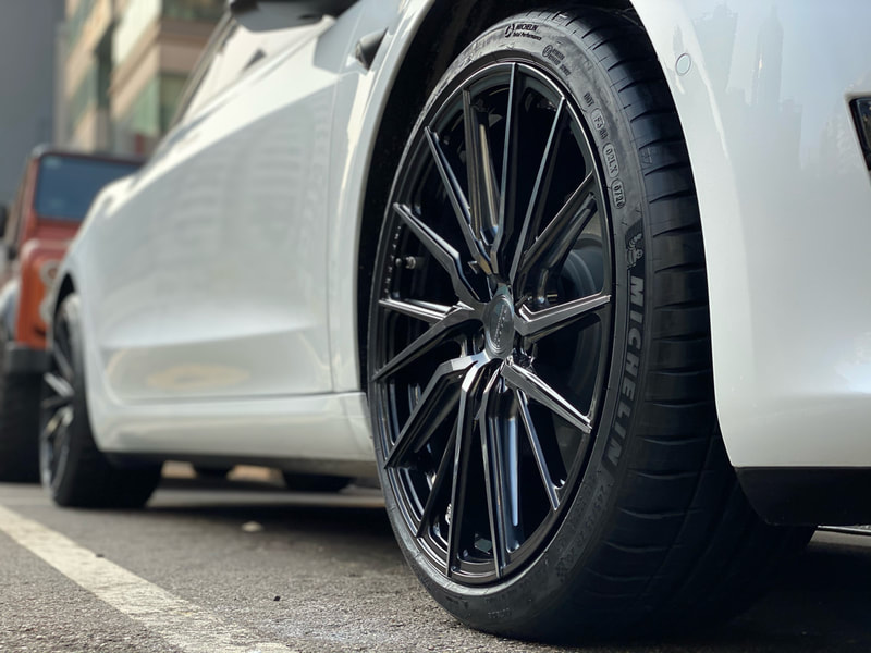 Vossen HF4T wheels and Tesla and tyre shop hk and wheel shop hk 