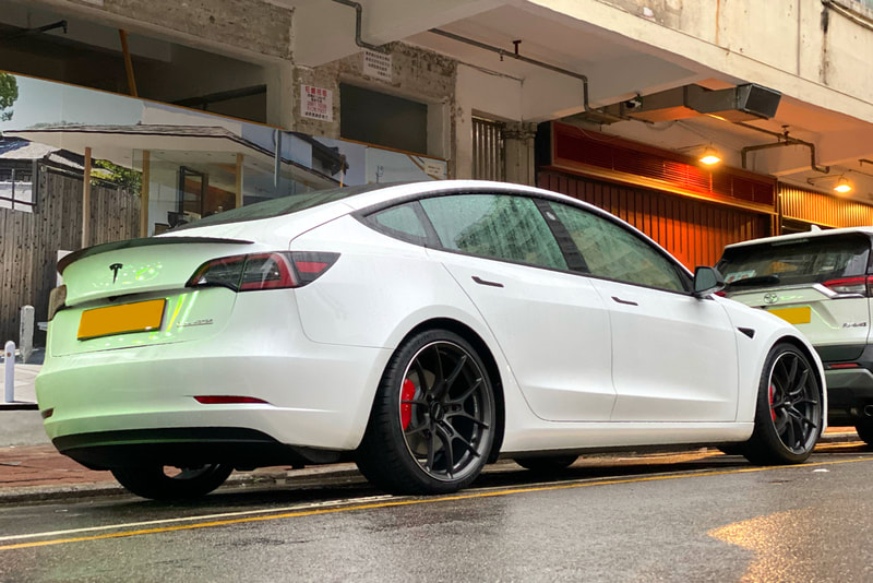 Tesla Model 3 Performance and RAYS G025 Wheels and tyre shop hk and michelin ps4s tyre and 呔鈴
