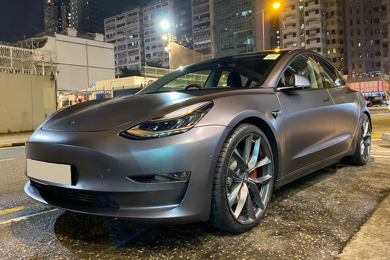 Tesla model 3 and t sportline wheels TSS and 呔鈴 and wheels hk