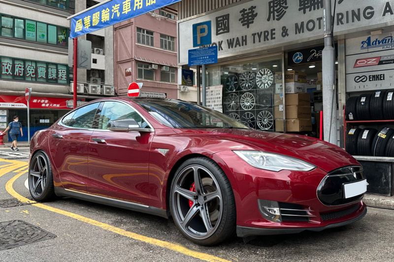 Tesla model s and ohm wheels amp forged and tyre shop hk and tesla tyre hk and michelin ps4s tyre 