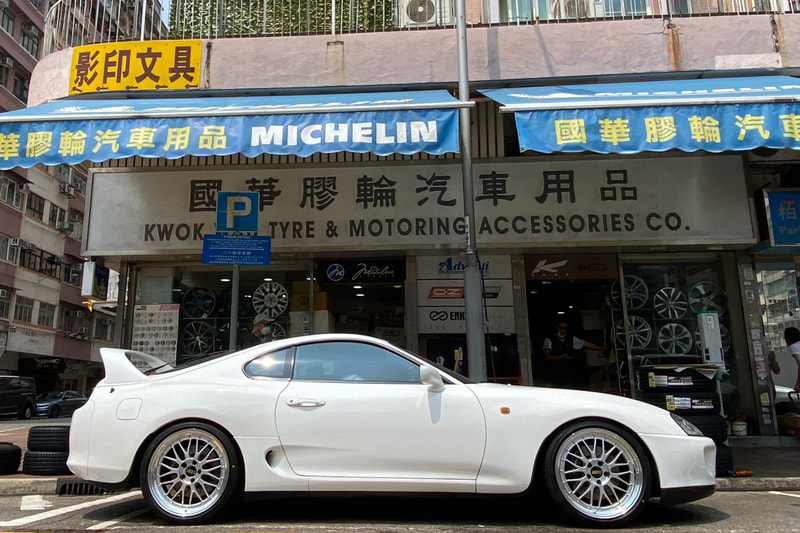 Toyota A80 Supra and BBS LM Wheels and Bridgestone Potenza Sport Tyre and tyre shop hk and 輪胎店 and スープラ