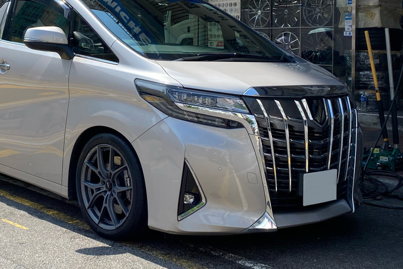 Toyota Alphard and Vellfire and Rays 57FXZ wheels and continental sport contact 6 tyre and tyre shop hk and 輪胎店