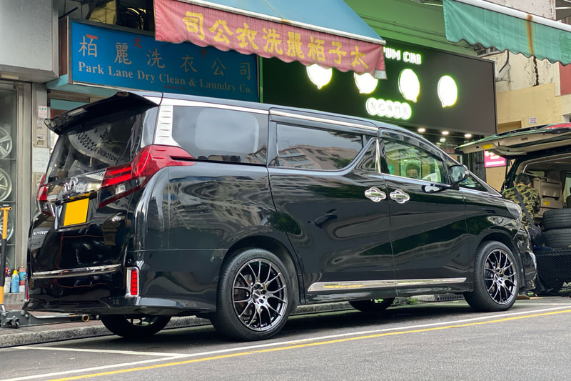 Toyota Alphard and RAYS Homura 2x7 Jet Black Wheels and wheels hk and tyre shop hk and 呔鈴