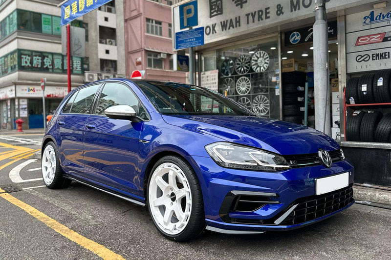 Volkswagen Golf R and Rotiform KB1 Wheels and tyre shop hk and 輪胎店 and bridgestone potenza sport tyre hk